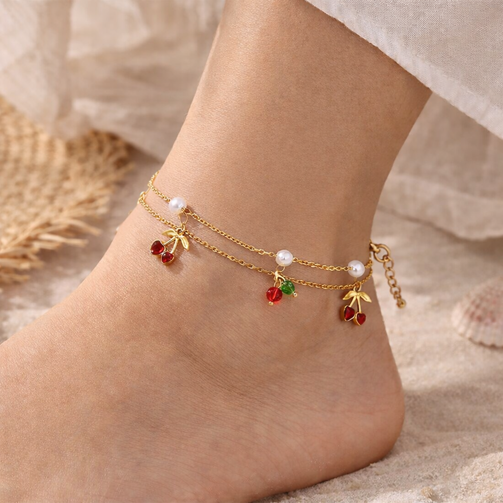 Bracelet de cheville "Cerise"