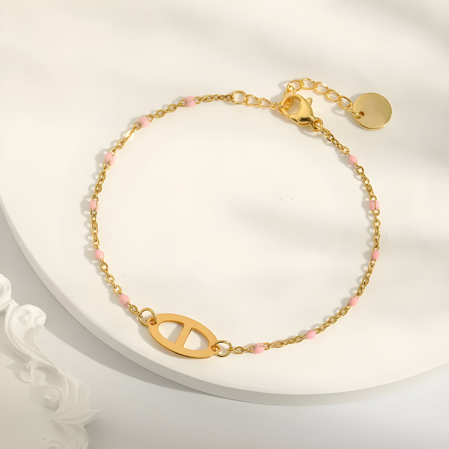 Bracelet "Maille rose"