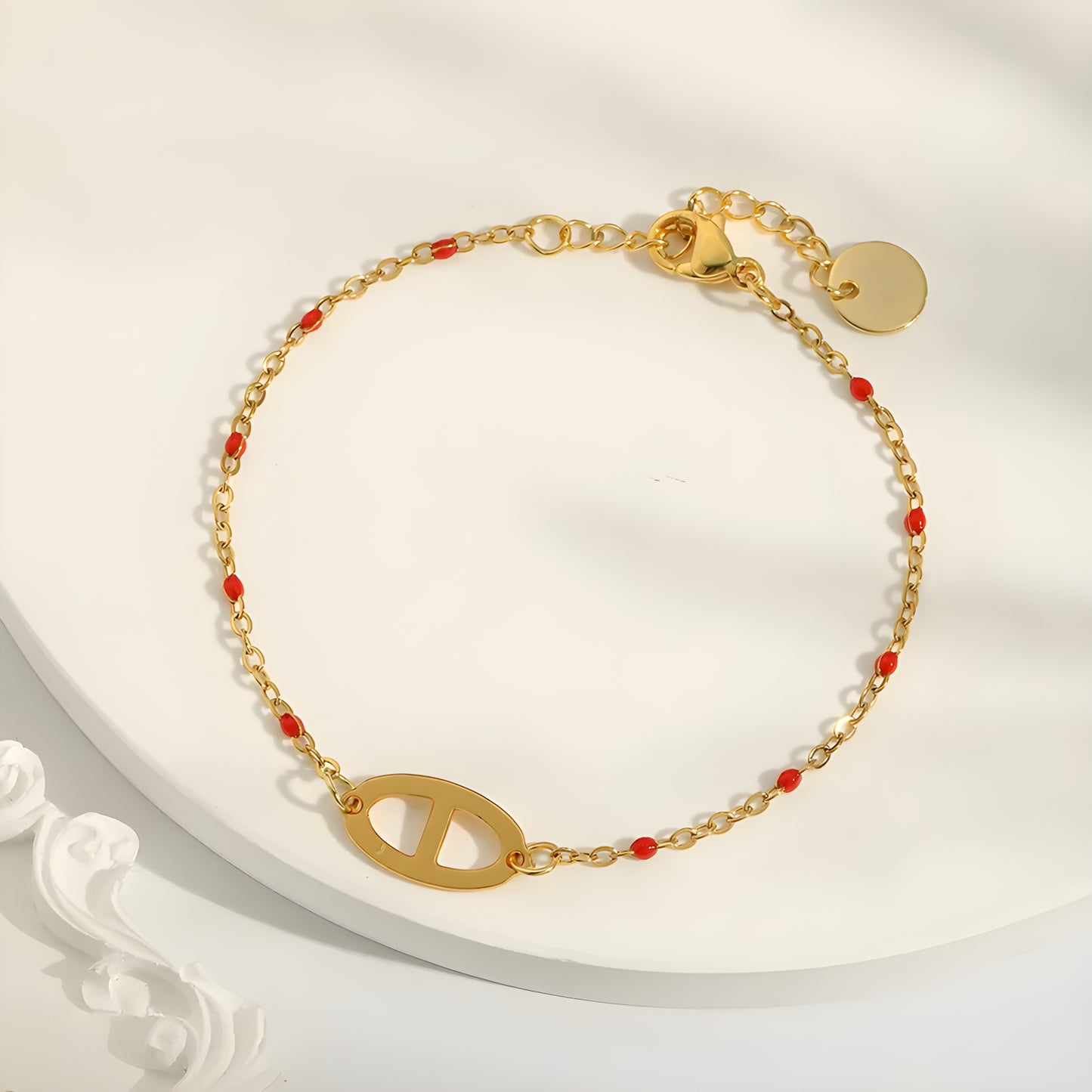 Bracelet "Maille rouge"