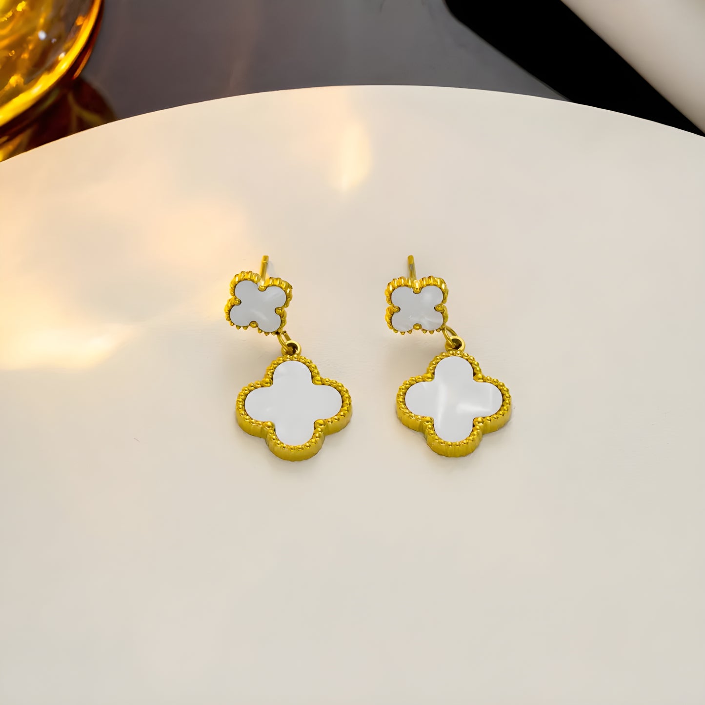 Boucles "White lucky"
