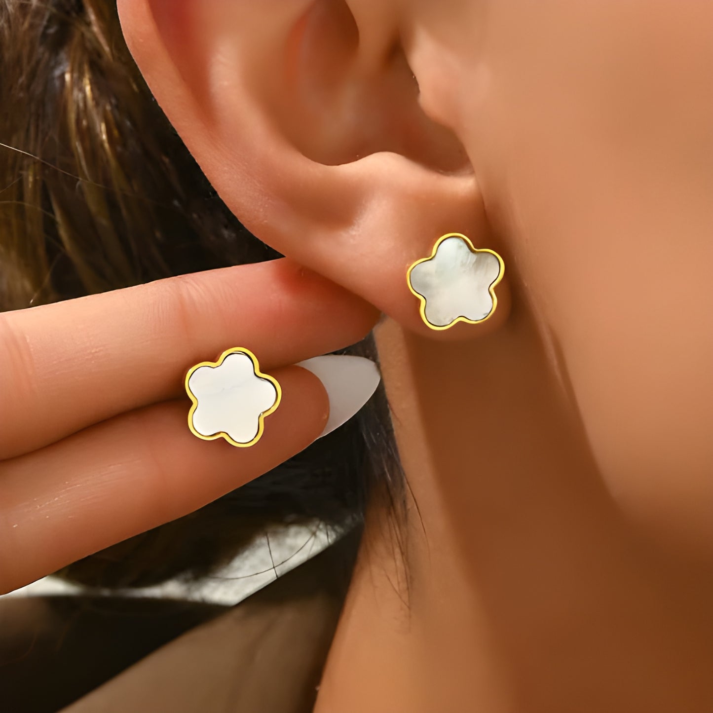 Boucles "White Lucky"