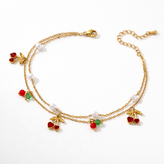 Bracelet de cheville "Cerise"