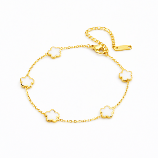 Bracelet "Rosy blanc"