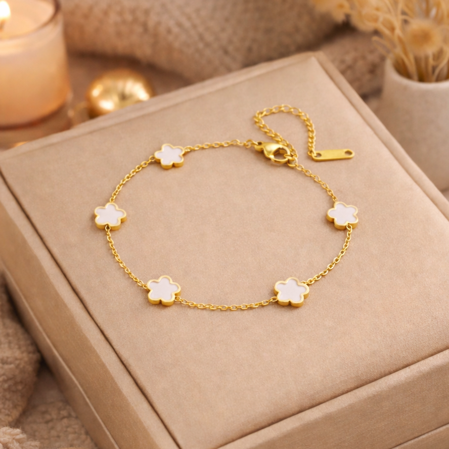 Bracelet "Rosy blanc"