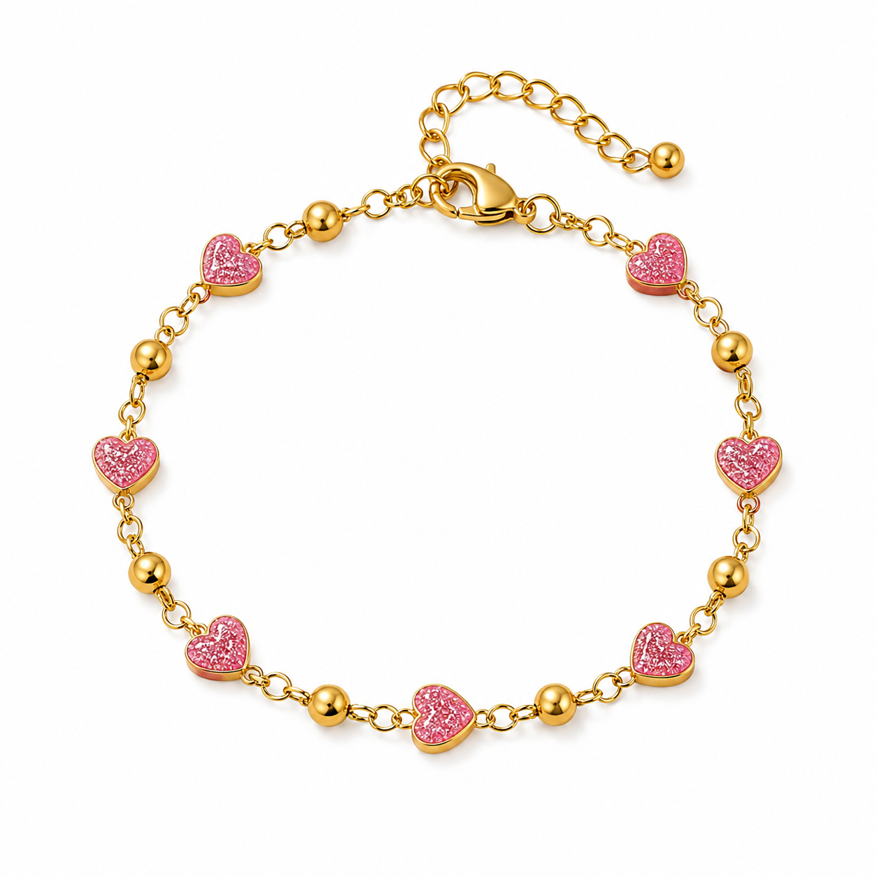 Bracelet "coeur rose"