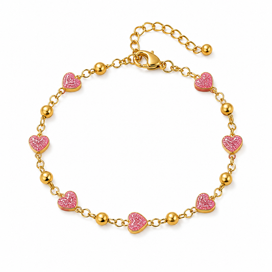 Bracelet "coeur rose"