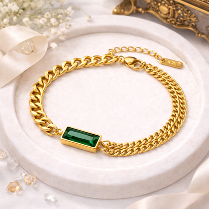 Bracelet "Émeraude Royale"