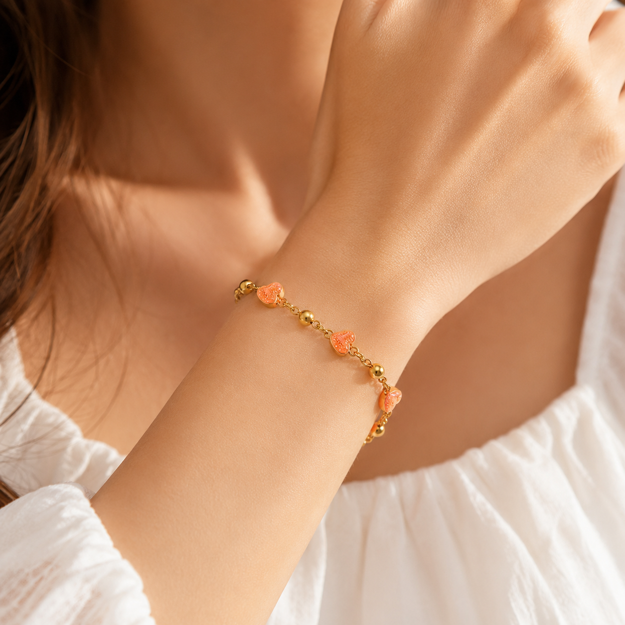 Bracelet "coeur rose2"