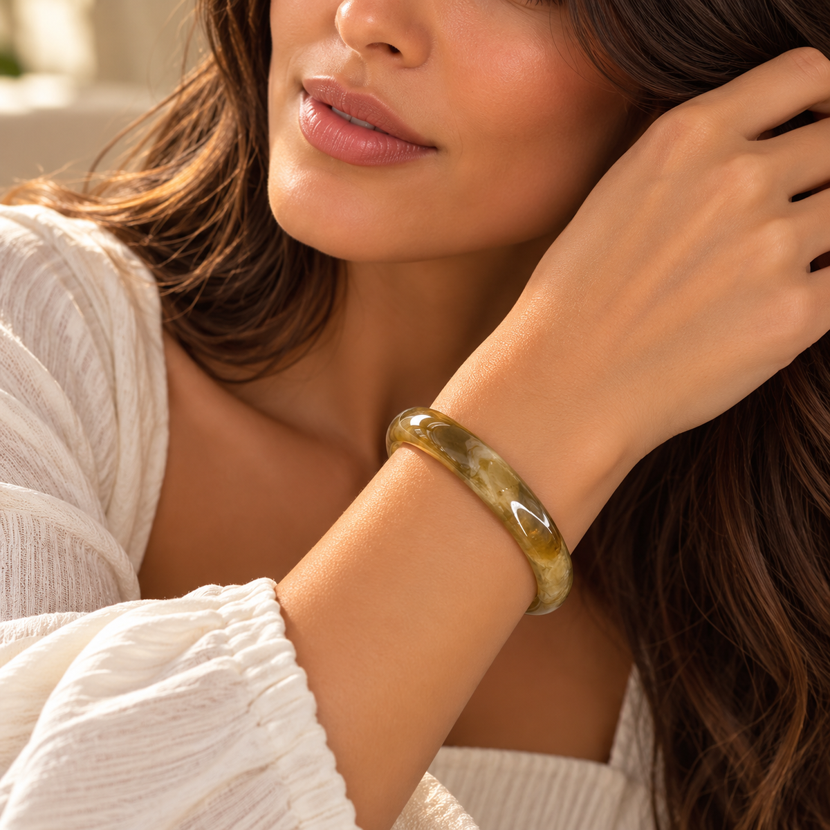 Bracelet "Olive miel"