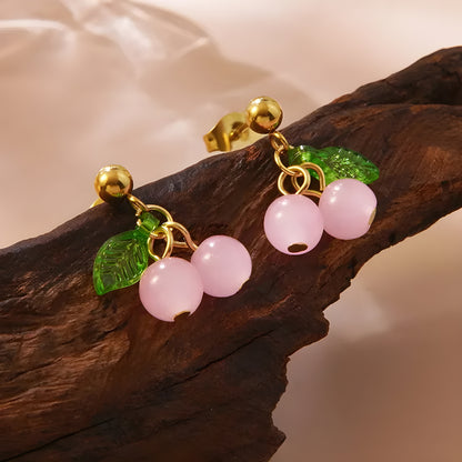Boucles "Cerise rose"