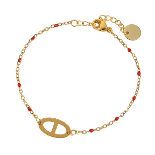 Bracelet "Maille rouge"